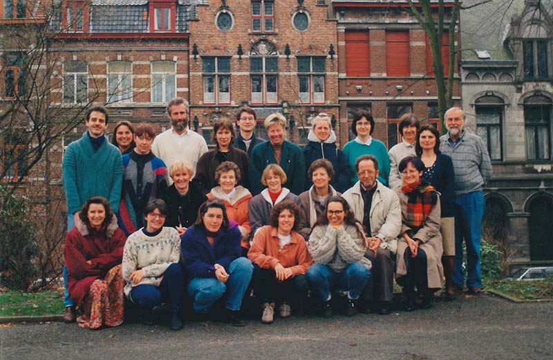 Participants à un cours d' « Approfondissement de la vie » dans les années 1990 à Bruges